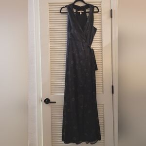 Hutch - (Plus-Size) Starry Night Star Print Empire Waist Wrap Evening Dress